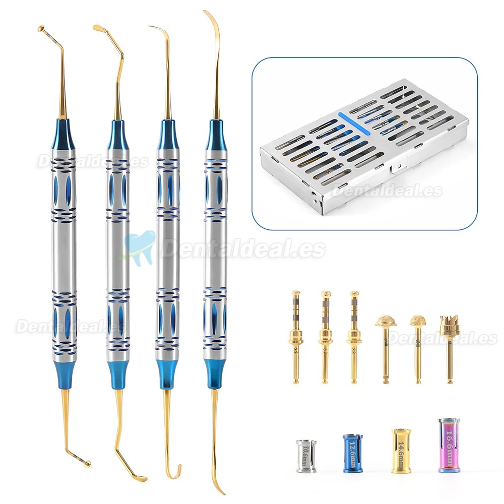 Kit Elevaci&oacute;n de Seno Maxilar para Implantes Dentales con Fresas y Topes